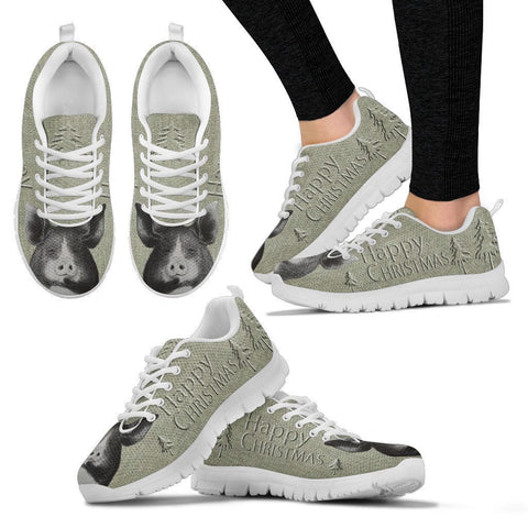Berkshire pig Print Christmas Running Shoes For Women-Free Shipping-Paww-Printz-Merchandise