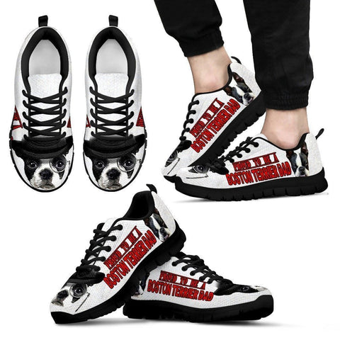 Proud To Be A Boston Terrier Dad Sneakers For Men- Father's Day Special-Paww-Printz-Merchandise