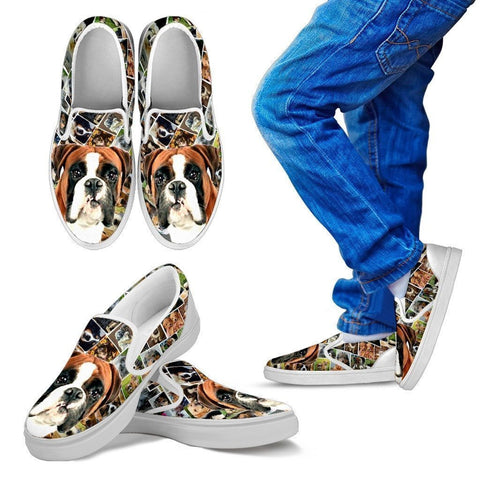Amazing Boxer Dog Print Slip Ons For Kids-Express Shipping-Paww-Printz-Merchandise