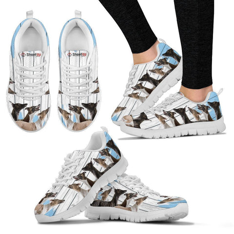 Whippet Dog Blue White Print Sneakers For Women-Free Shipping-Paww-Printz-Merchandise
