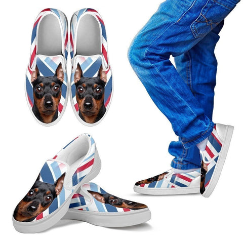 Miniature Pinscher Print Slip Ons For Kids- Express Shipping-Paww-Printz-Merchandise