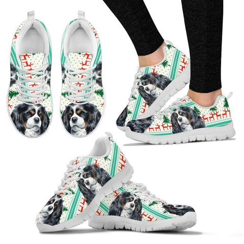 Cavalier King Charles Spaniel Christmas Print Running Shoes For Women-Free Shipping-Paww-Printz-Merchandise