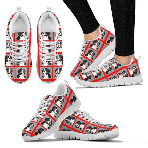 Bernese Mountain Pattern Print Sneakers For Women- Express Shipping-Paww-Printz-Merchandise