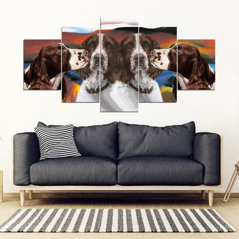 English Springer Spaniel Print-5 Piece Framed Canvas- Free Shipping-Paww-Printz-Merchandise