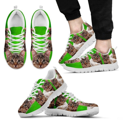 California Spangled Cat Running Shoes (Black/White) For Men-Free Shipping Limited Edition-Paww-Printz-Merchandise