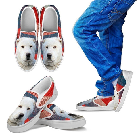 Central Asian Shepherd Dog Print Slip Ons For Kids- Express Shipping-Paww-Printz-Merchandise