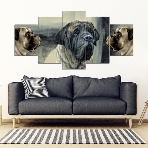 English Mastiff Dog Print-5 Piece Framed Canvas- Free Shipping-Paww-Printz-Merchandise