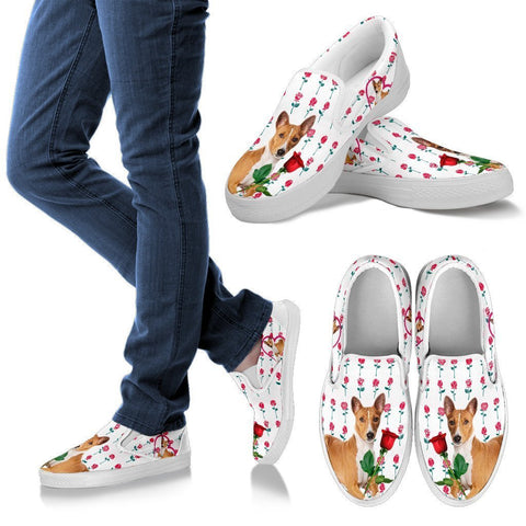 Valentine's Day Special-Basenji Dog Print Slip Ons For Women-Free Shipping-Paww-Printz-Merchandise