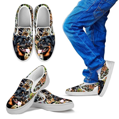 Amazing Rottweiler Dog Print Slip Ons For Kids-Express Shipping-Paww-Printz-Merchandise