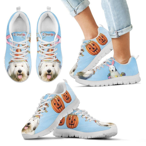Old English Sheepdog Halloween Print Running Shoes For Kids- Free Shipping-Paww-Printz-Merchandise