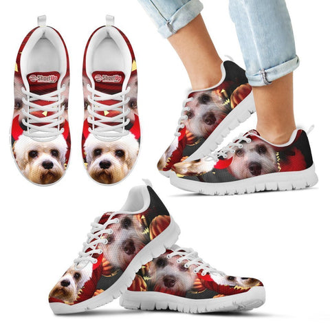 Dandie Dinmont Terrier Halloween Print Sneakers For Kids- Free Shipping-Paww-Printz-Merchandise