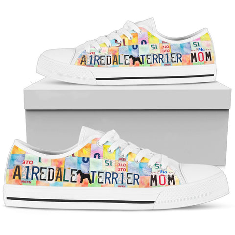 Airedale Terrier Mom Print Low Top Canvas Shoes for Women