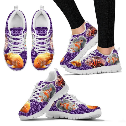 Oscar Fish Print Christmas Running Shoes For Women- Free Shipping-Paww-Printz-Merchandise
