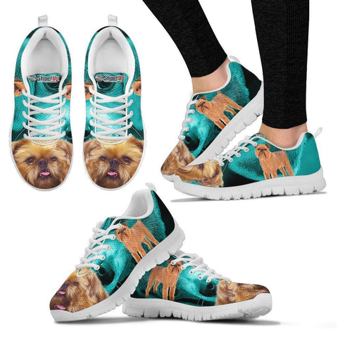 Brussels Griffon On Deep Skyblue Print Running Shoes For Women- Free Shipping-Paww-Printz-Merchandise