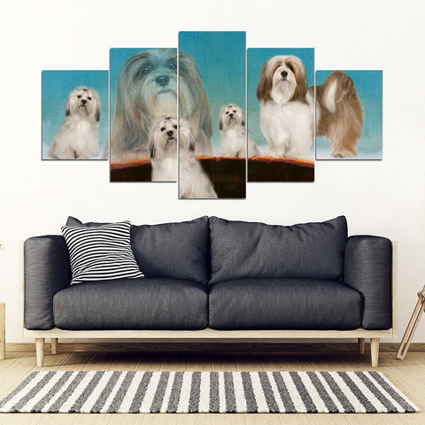 Lhasa Apso Dog Print-5 Piece Framed Canvas- Free Shipping-Paww-Printz-Merchandise