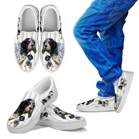Bluetick Coonhound Print Slip Ons For Kids-Express Shipping-Paww-Printz-Merchandise