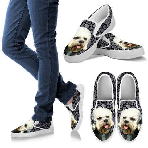 Dandie Dinmont Terrier Dog Print Slip Ons For Women-Express Shipping-Paww-Printz-Merchandise