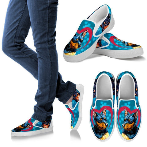 Valentine's Day Special-Miniature Pinscher Dog Print Slip Ons Shoes For Women-Free Shipping-Paww-Printz-Merchandise
