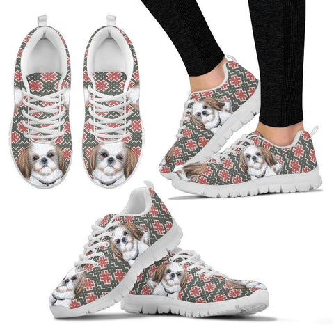 Shih Tzu Christmas Print Running Shoes For Women-Free Shipping-Paww-Printz-Merchandise