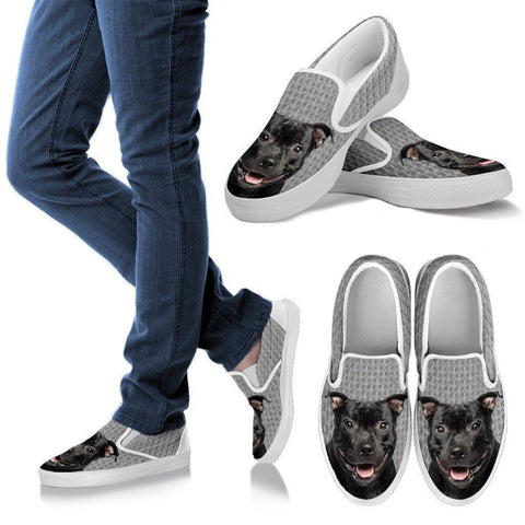 Staffordshire Bull Terrier Dog Print Slip Ons For Women-Express Shipping-Paww-Printz-Merchandise