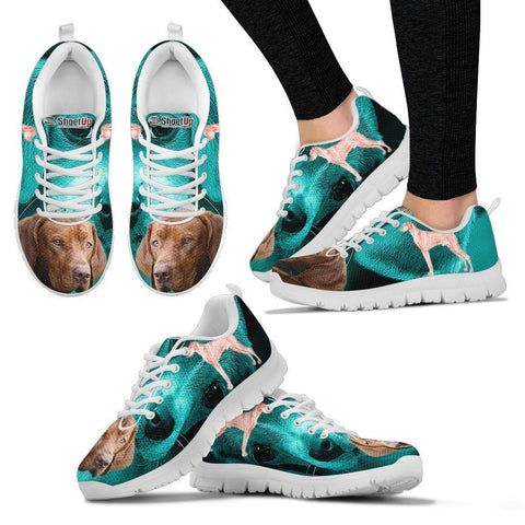 Vizsla Dog On Deep Skyblue Print Running Shoes For Women- Free Shipping-Paww-Printz-Merchandise