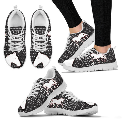 Belgian Warmblood Horse Christmas Running Shoes For Women- Free Shipping-Paww-Printz-Merchandise