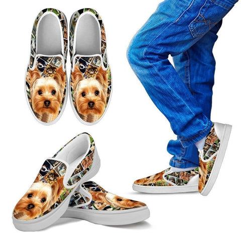 Amazing Yorkshire Terrier Print Slip Ons For Kids-Express Shipping-Paww-Printz-Merchandise