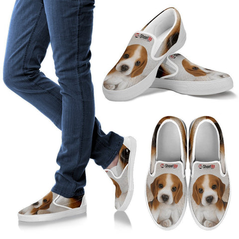 Beagle Eyes Print Slip Ons For Women-Free Shipping-Paww-Printz-Merchandise