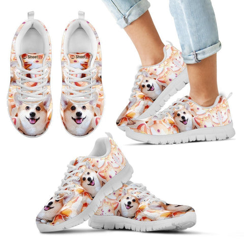 Pembroke Welsh Corgi Happy Halloween Print Running Shoes For Kids/Women-Free Shipping-Paww-Printz-Merchandise