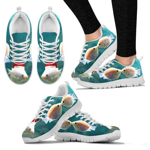 Kissing Gourami Fish Print Christmas Running Shoes For Women- Free Shipping-Paww-Printz-Merchandise