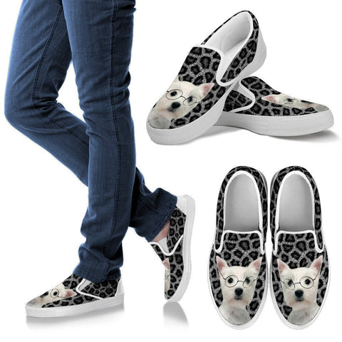 West Highland White Terrier Print Slip Ons For Women-Free Shipping-Paww-Printz-Merchandise