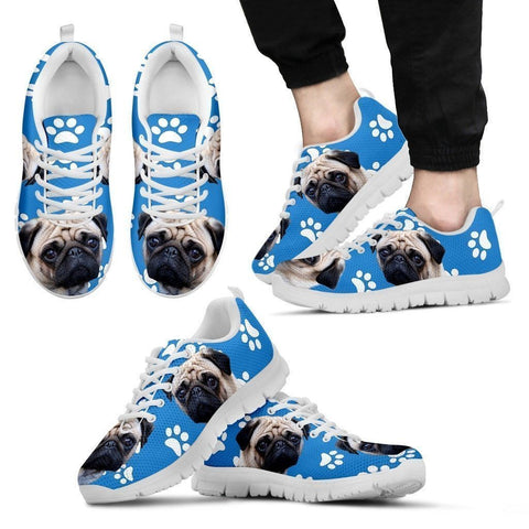 Paws Print Pug Dog (Black/White) Running Shoes For Men -Express Delivery-Paww-Printz-Merchandise