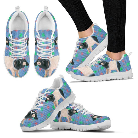 Swabian-Hall swine Pig Print Christmas Running Shoes For Women-Free Shipping-Paww-Printz-Merchandise