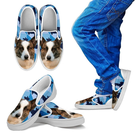 Cardigan Welsh Corgi Print Slip Ons For Kids- Express Shipping-Paww-Printz-Merchandise