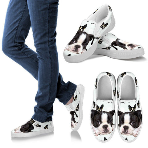 Boston Terrier Print Slip Ons Shoes For Women- Express Shipping-Paww-Printz-Merchandise
