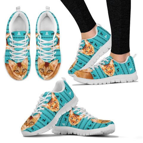 Abyssinian Cat Christmas Running Shoes For Women- Free Shipping-Paww-Printz-Merchandise