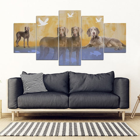 Weimaraner Dog Print-5 Piece Framed Canvas- Free Shipping-Paww-Printz-Merchandise