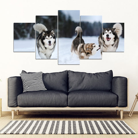 Siberian Husky Print- Piece Framed Canvas- Free Shipping-Paww-Printz-Merchandise