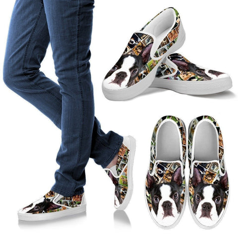 Amazing Boston Terrier Print Slip Ons For Women-Express Shipping-Paww-Printz-Merchandise