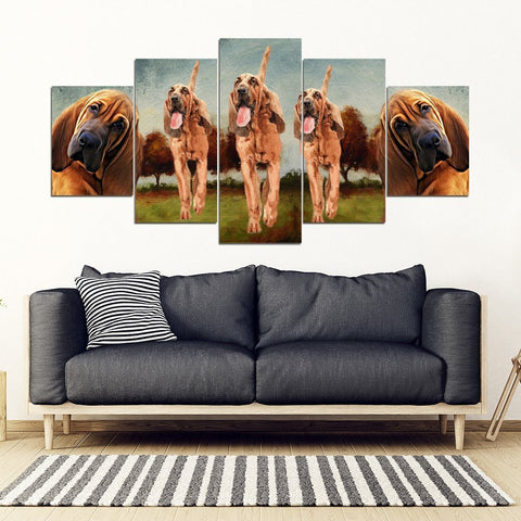 Bloodhound Dog Print-5 Piece Framed Canvas- Free Shipping-Paww-Printz-Merchandise