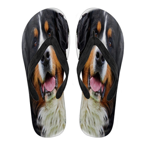 Bernese Mountain Flip Flops For Men- Free Shipping-Paww-Printz-Merchandise