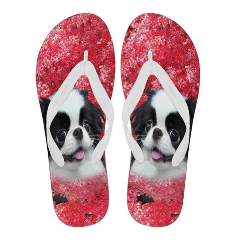 Japanese Chin Print Flip Flops For Women-Free Shipping-Paww-Printz-Merchandise