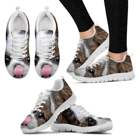 Shih Tzu Printed (Black/White) Running Shoes For Women-Free Shipping-Paww-Printz-Merchandise