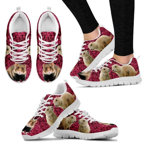 European Hamster Print (Black/White) Running Shoes For Women-Free Shipping-Paww-Printz-Merchandise