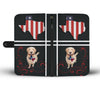 Cute Golden Retriever Print On Black Wallet Case-Free Shipping-TX State