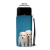 Bichon Frise Puppies Print Wallet Case- Free Shipping-NV State