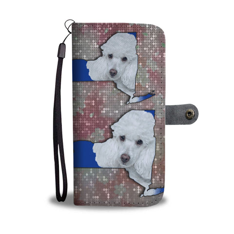 Cute Poodle Dog Print Wallet Case-Free Shipping-NY State