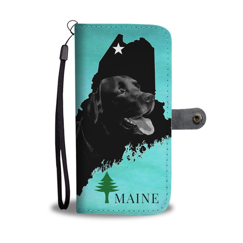 Black Labrador Dog Print Wallet Case-Free Shipping-ME State