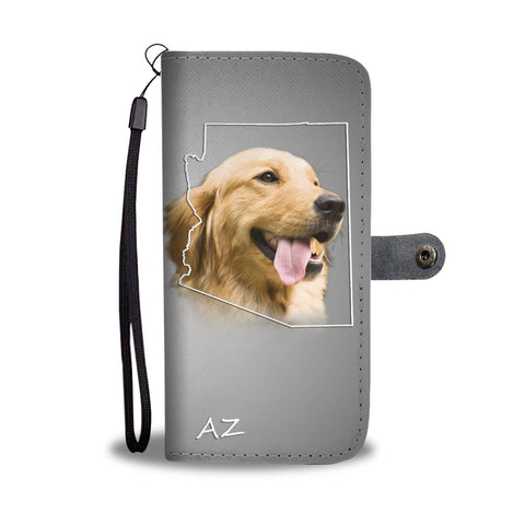 Cute Golden Retriever Print Wallet Case- Free Shipping-AZ State