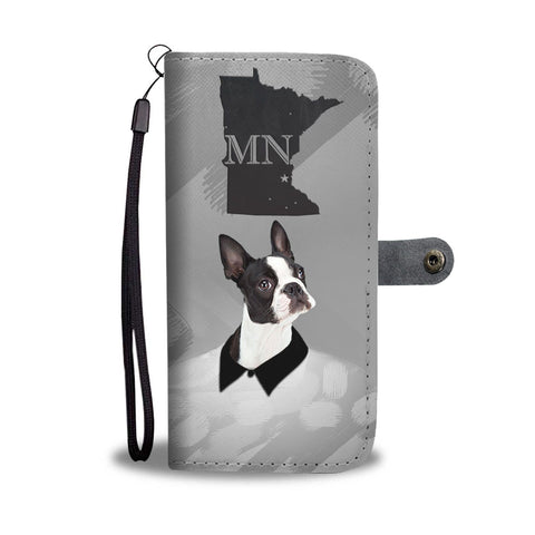 Boston Terrier Print Wallet Case-Free Shipping-MN State